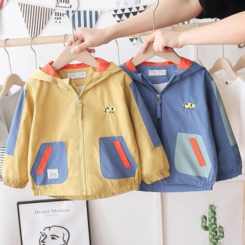 2021Spring And Autu New Jacke Girl Child Coat Jacket Boy Spring Wear Childrens Hooded Zipper Coat Childrens Windbreaker Coats