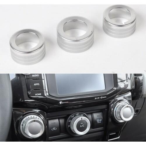 3Pcs/set Car Air Conditioner Adjust Knob Switch Ring For Toyota 4Runner 2010+ Car Styling Mouldings