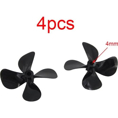 4Pcs 4x50/55/60mm Propeller For RC Boat Model 4-blades PC Fully immersed plastic propeller CW/CCW Props For 4mm Model Boat Shaft