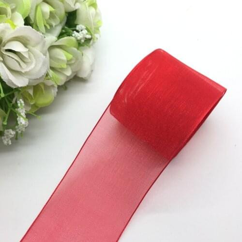 5 Yards/Lot 1-1/2" (38mm) Red Organza Ribbon Bow Hair Wedding Decoration Lace Crafts