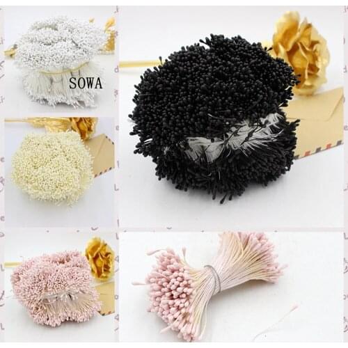 900pcs 3"length 1.5mm Pick Color Matte Stamen Double heads Strong Stem Flower Cake Stamens For DIY Wedding Decoration