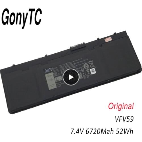 7.4V 52Wh Original VFV59 W57CV GVD76 Laptop Battery For DELL Latitude E7240 E7250 0W57CV WD52H Genuine