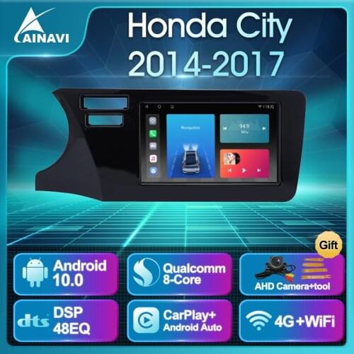 Car Radio Android 10.0 QLED Screen For Honda City 2014-2017 Auto Stereo Multimedia Video Player Navigation Carplay BT NO 2din