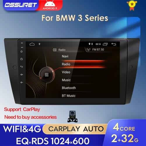 Android 10 Car Multimedia Player GPS Stereo System for BMW E90 E91 E92 E93 4GWifi FM AM Radio Automotivo Canbus 1024*600 CAM-IN