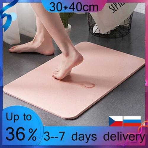 Diatomite Earth Bath Mats 30*40cm Non Slip Fast Drying Bathroom Carpet Rug Easy Clean Hard Shower Mat Floor Foot Mat for Toilet