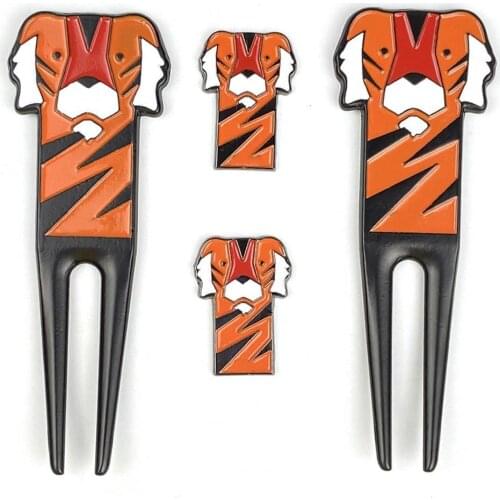 Golf Green Fork Durable Anti-scratch Zinc Alloy Cartoon Tiger Pattern Golf Pitch Repairer Divot Tool for Golf Sports 골프 골프용품