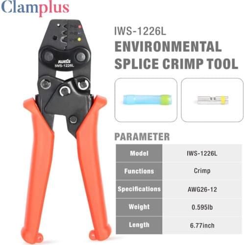 IWS-1226L Crimping Tools Work for Raychem TE MiniSeal Low Profile Environmental Splices M81824/1-XX from AWG26-12 Crimpier Plier