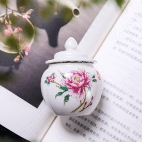 Mini Ceramic Storage Jar Portable Tea Travel Can Seal Face Powder Essential Oil Separate Bottle Creativity Home Decoration