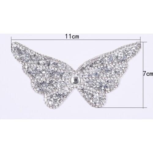 Beautiful Butterfly Rhinestone Applique Patch DIY Shoe Bag Patch Clothes Sticker Clothing Accessories Rhinestone Transfer D