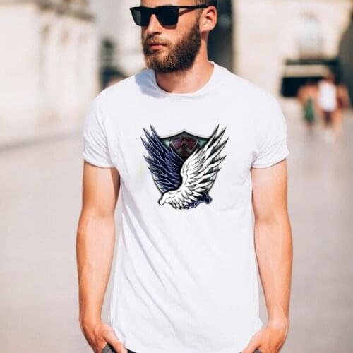 Summer Hot Sale Attack on Titan Survey Corps Japanese Anime Hipster Tshirt High Quality Cotton Tops Loose Casual Hipster Tee