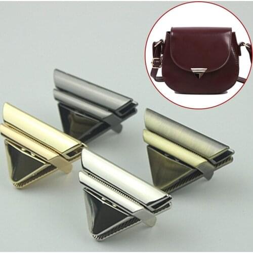 Metal Triangle Press Lock Fashion Switch Lock For Diy Handbag Bag Hardware Accessories Practical Solid Triangular Mortise Lock