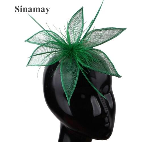 Hot Pink Sinamay Fasinctor Hats Very Nice Bridal Wedding Hair Accessories Party Hats Bride Mesh Hair Pin Headdress Fancy Flower