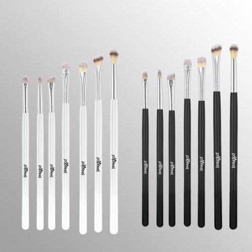 Popfeel Professional 7pcs/set Eye Makeup Brush Set Wooden Handle 7 Smoky Makeup Eyeshadow Eyeliner Blending Eyebrow Makeup Tools