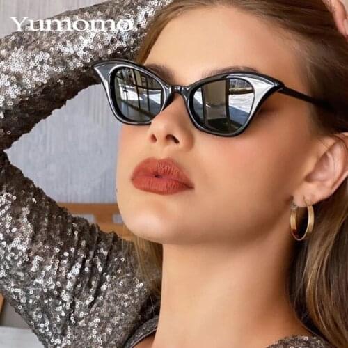 Vintage Irregular Small Square Sunglasses For Women New Brand Black Blue Cat Eye Sun Glasses Female Elegant Gradient Shade UV400