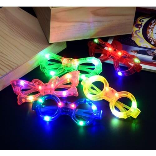 LED Light Glasses Spectacle frame Halloween Flashing Luminous Toys Colourful Plastic Perspective Kid Christmas Gift 3