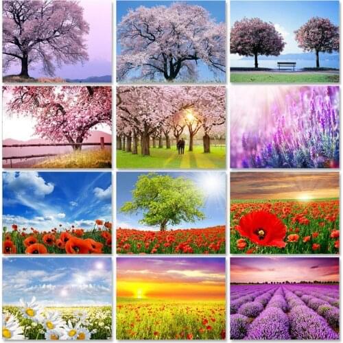 PhotoCustom Paint By Numbers Flowers Scenery Oil Painting By Numbers On Canvas 40x50cm Frameless DIY Scenery Home Decor Gift
