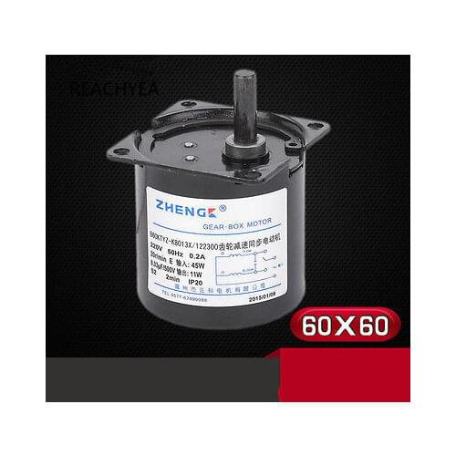 AC Synchronous Geared Motors B60KTYZ (Eccentric Shaft) 220V 14W Mahjong 60x60mm 2.5/5/8/10/12/15/20/30/40/99 RPM