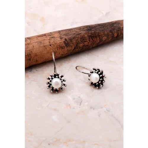 Fashion 2021 Turkish Handmade Special Design Natural Pearl Stone Silver Earrings for Women Elegant Diamond Jewelry Gift Sexy