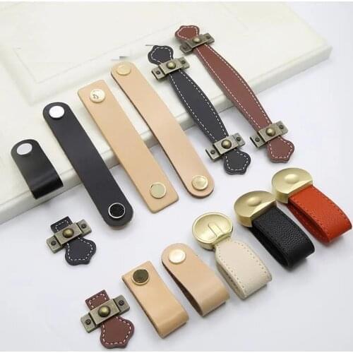 Colors Nordic Furniture Drawer Knob Brass Wardrobe Cupboard Cabinet Handle Door Pulls Eco-Friendly Artificial Leather