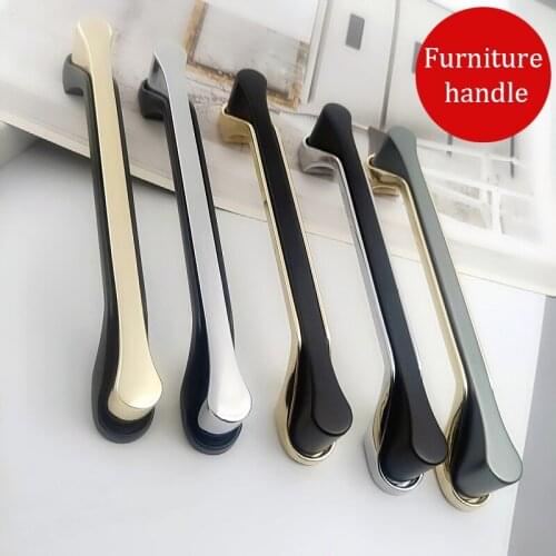 Modern and simple black and gold two-piece zinc alloy handle bathroom cabinet drawer cabinet door handle hardware handle
