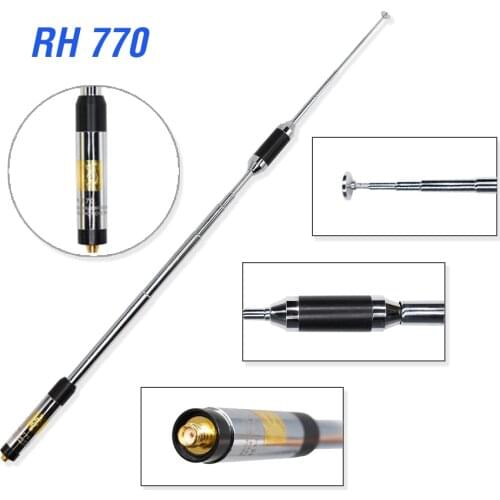 RH770 High Gain SMA-Female Telescopic Antenna RH-770 Dual Band 144/430Mhz For Baofeng UV-9R PLus UV-5R Pro UV-82 Walkie Talkie