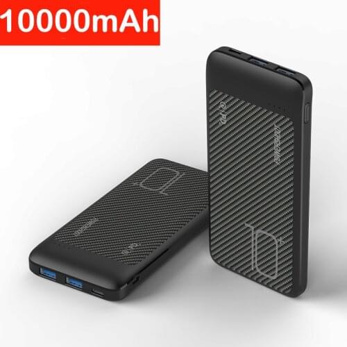 Slim Power Bank 10000mAh Portable Charger External Battery PowerBank 18W PD Two-way Fast Charging PoverBank for Xiaomi Mi iPhone