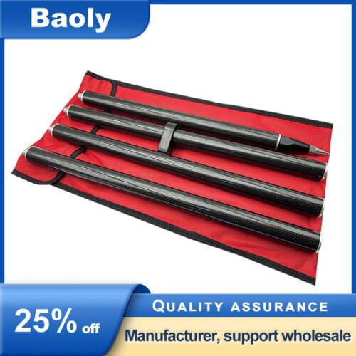 2M Length Prism Survey Poles for GPS GNSS RTK Surveying Carbon Fibre 4 Poles 5/8 Thread with Sponge Grip 32mm Diameter