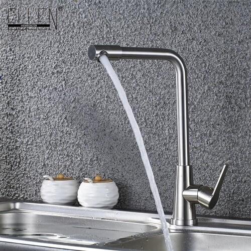 Vidric Kitchen Sink Faucet Stainless Steel 360 Degree Turn Spray Brush Nickel Kitchen Mixer Water Tap Hot and Cold ELS404