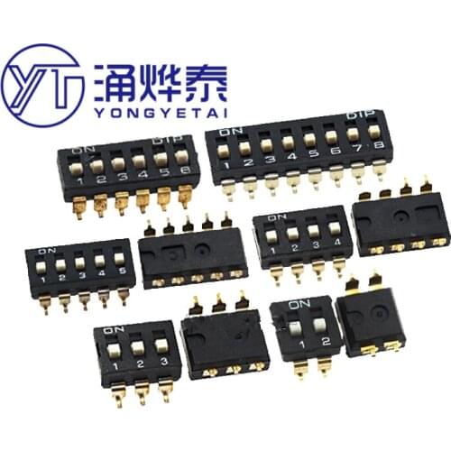 High quality Black DIP switch KM-01 02 03 04 05 06 07 08 SMD DIP switch 1P2P3P4P5P6P7P8P pitch 2.54mm free shipping