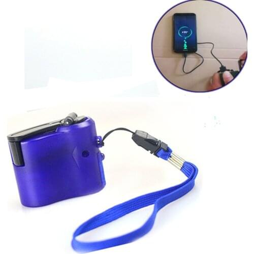 USB Phone Charger Charging Emergency Hand Crank Power Dynamo Portable For Camping Hiking Outdoor Mobile Phone SOS EDC tools