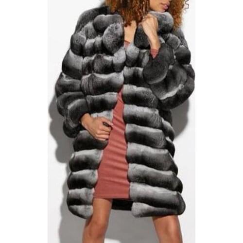 Women Fur Jacket Plus Size Coat Warm Fashion Overcoat Chinchilla Colored Fur Outwear Fast Shipping