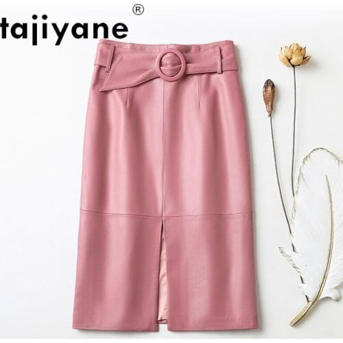 Womens Skirt Summer Real Sheepskin Woman Skirts Genuine Leather Midi Skirt Elegant Pencil Skirts Mujer Faldas TN2169