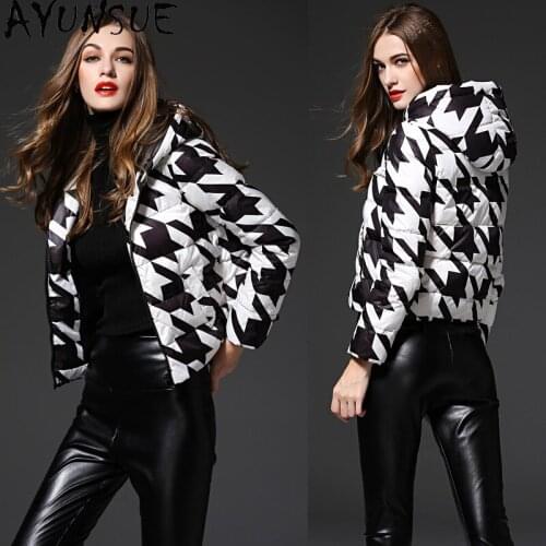Womens Down Jacket Short Floral Coat Female Ultra Light Down Jacket Women Hooded Parka Autumn Winter 2020 Abrigo Mujer Pph1328