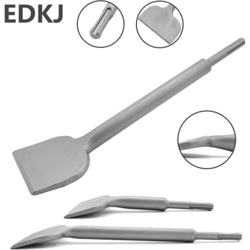 1pcs Electric Hammer Chisel Two-pit Two-slot Curved Chisel Shovel Wall Concrete Impact Drill Elbow Round Shank Widening Chisel