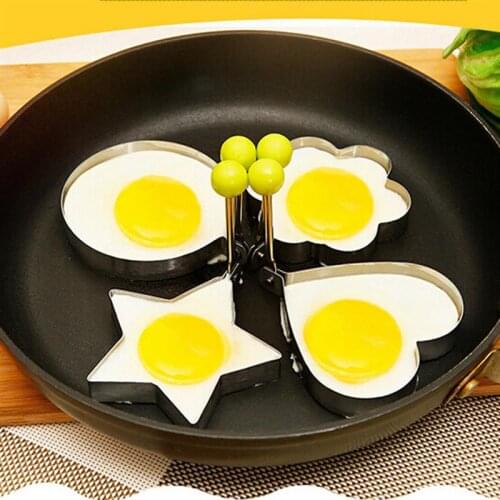 1Pcs Egg Ring Mold Stainless Steel Fried Egg Mold Pancake Bread Egg Heart And Star Shape Decoration Cocina Accessories Egg Tool