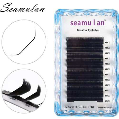 12Rows New LU Curl Faux mink individual eyelash lashes maquiagem cilios for professionals soft mink eyelash extension lashes