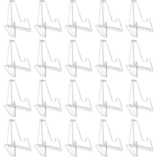 20 Pack Mini Clear Acrylic Easel Display Stands 2.2Inch Mini Coins Medals Display Easel Holders Badge Show Stand