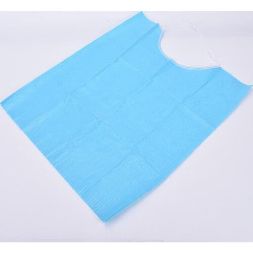 30PCS/Bag Dental Materials Disposable Neckerchief Blue Paper Scarf Medical Shop Towels Lacing Bibs