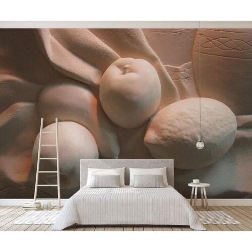 3D Relief Fruits Origane 3d Wallpaper Mural 3d Wall Photo Mural for Living Room Sofa Background 3d Wall Mural Wall paper