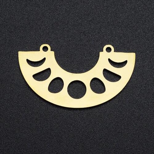 5pcs/lot 100% Stainless Steel Gold Moon Charm Pendant Wholesale Jewelry Bracelet Making Jewelry Necklace Making Never Fade