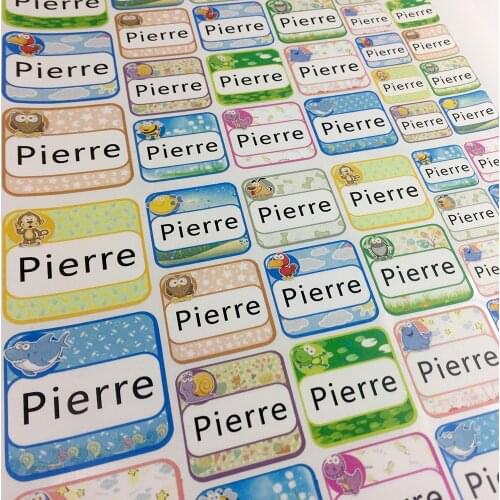54Pcs Cute Cartoon Animal Name Stickers Custom Labels Personalized Tag Sticker For Baby Water Bottle Lunch Box School Stationary