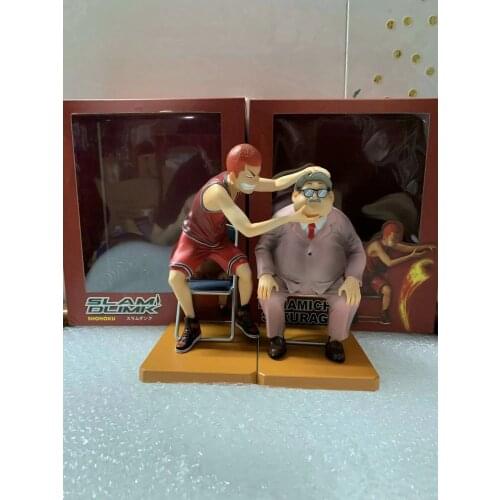 Anime Slam Dunk Sakuragi Hanamichi gives coach Mitsuyoshi Anzai a face-lift massage stool statue boxed figure anime figures