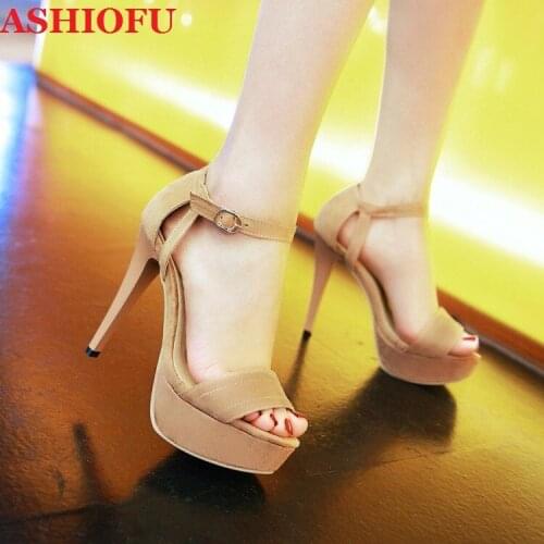ASHIOFU Wholesale Real Pictures Womens 12cm High Heeled Sandals Sexy Party Prom Summer Shoes Evening Club Fashion Sandals Shoes