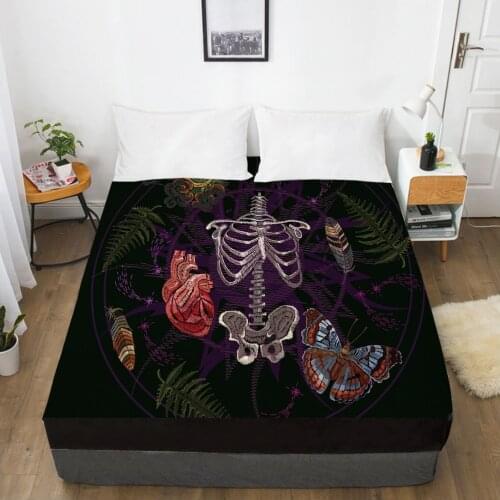 Astrology Witchcraft Elastic fitted sheet bed sheet With An Elastic Band 150/180/200/160*200 Mattress Cover Bed cover butterfly