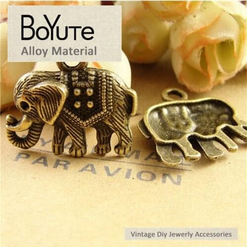 BoYuTe (50 Pieces/Lot) 20*22MM Antique Bronze Animals Elephant Charms Pendants Jewelry Making Accessories Diy Handmade Crafts