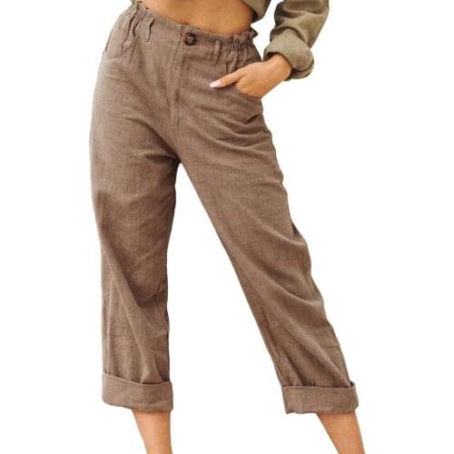 Elastic Waist Woman Pants Solid Color Casual High Waist Straight Loose Casual Trousers Ladies Clothing pants women new fashion