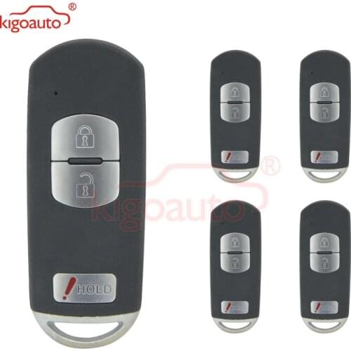 Kigoauto 5pcs New style smart key case car key cover 3 button WAZSKE13D01 for 2013 2014 Mazda 3 CX5