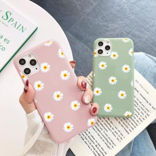 Art Floral Daisy Phone Case For iPhone 11 12 Pro X XR XS Max 6 6S 7 8 Plus 5 Fashion Love Heart Flower Caso For iPhone SE2 Cover