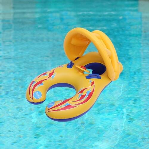 Baby Pool Float,Inflatable Baby Swimming Ring Baby Float for Swimming Pool with Safety Handle (Seat Boat,6-36 Month Infant)