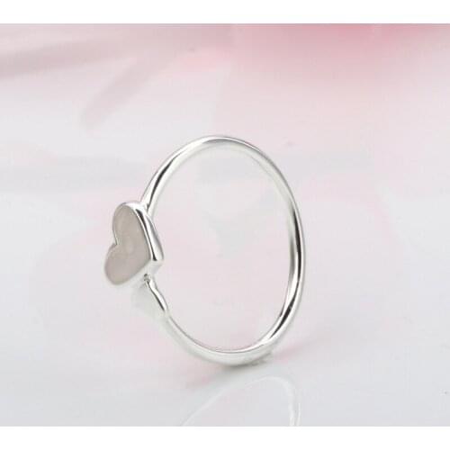 Authentic 925 Sterling Silver New Bright Heart Ring Elegant Double Heart Stacking Ring For Women Original Jewelry